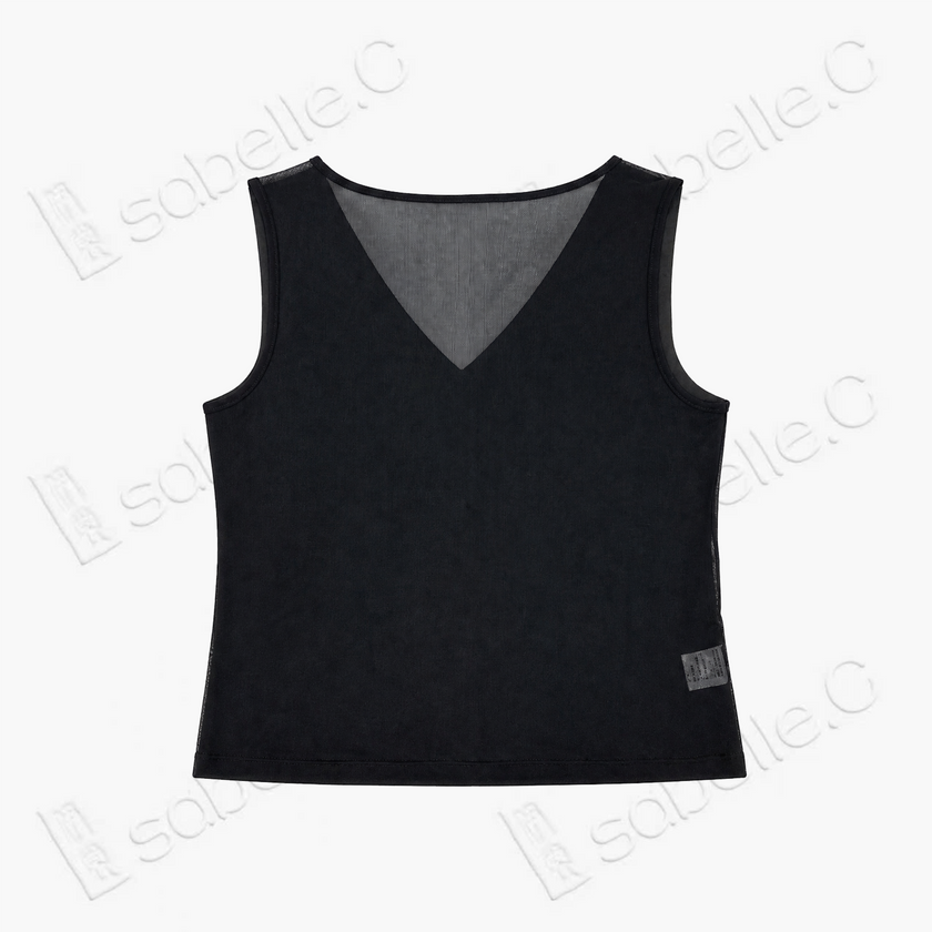 Gambiered Canton Silk Tank Top - 香雲紗無袖背心