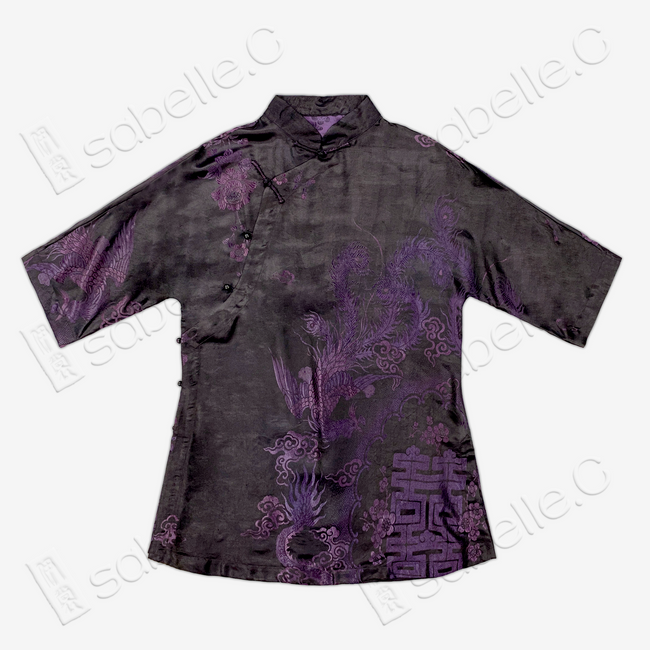 Tang Tri-color Vintage Silk Top