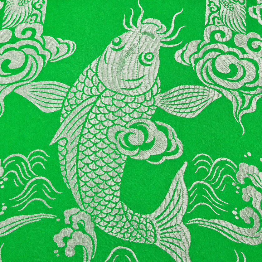 Carp Leaping Over Dragon Gate Soft Silk Satin Hoodie Top - 「魚躍龍門」真絲軟緞連帽衛衣
