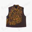 Gilded Peony Antique Silk Mandarin Collar Waistcoat - 「鎏金牡丹」古董真絲斜襟馬甲