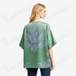 Emerald Green Cloud Crane Antique Silk Blouse - 「碧翠雲鶴」古董真絲面料上衣