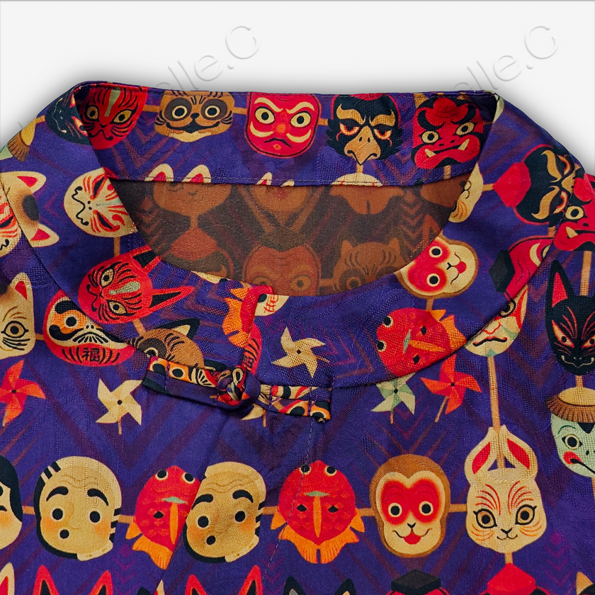 Gambiered Canton Silk Top