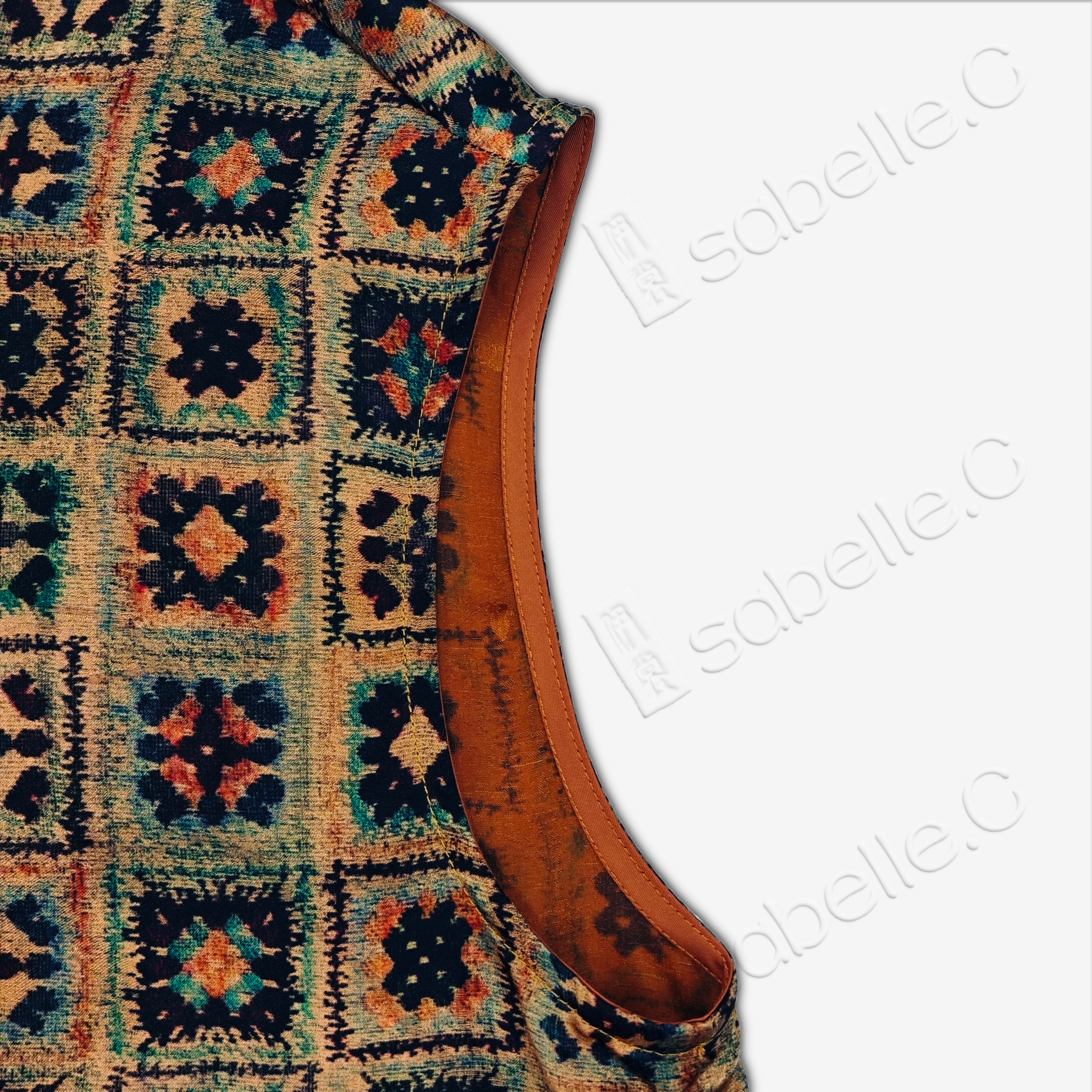 Gambiered Canton Silk Top