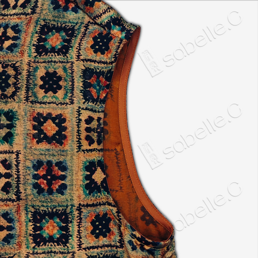 Gambiered Canton Silk Top