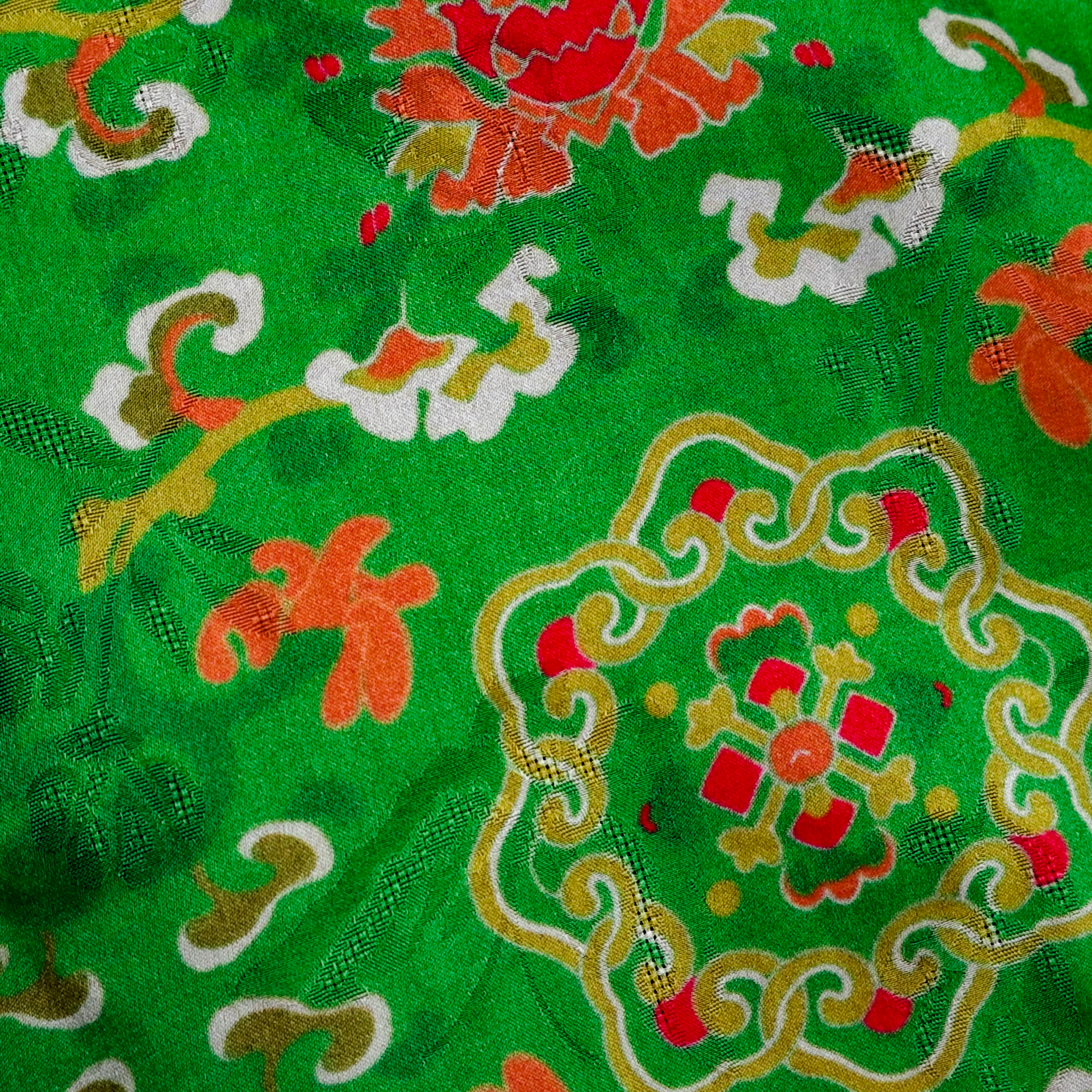 Gambiered Canton Gauze Top with Ruffled Hem