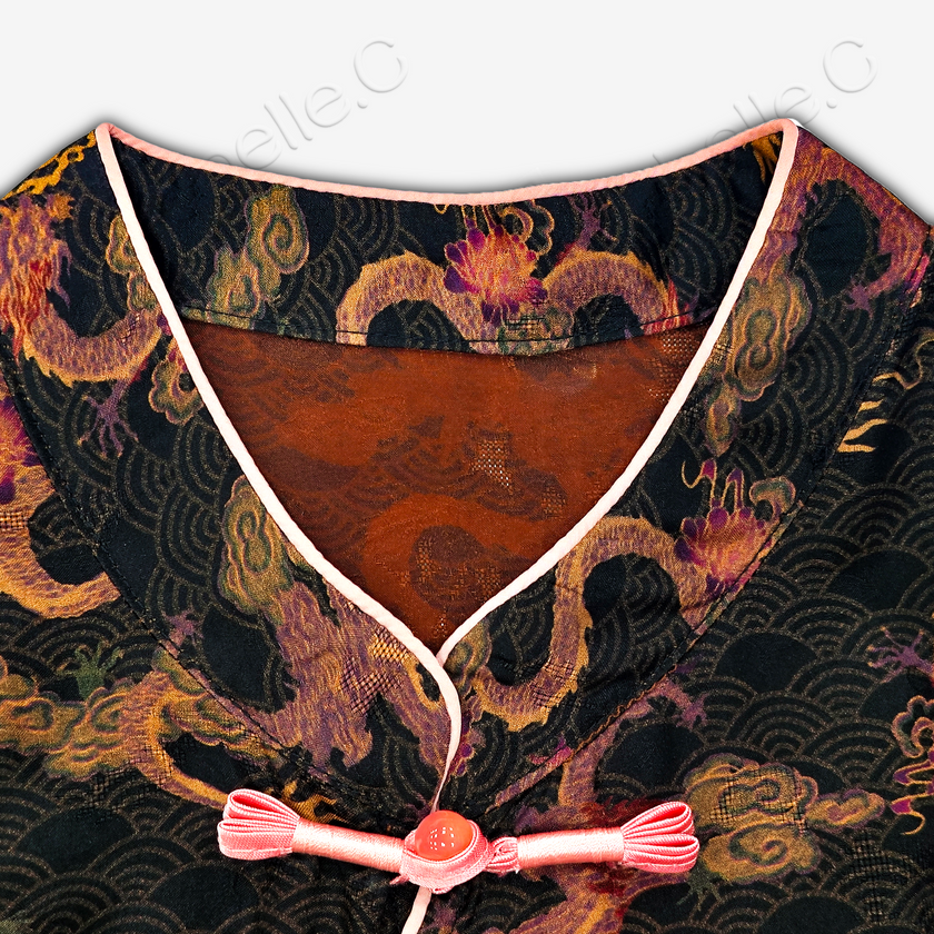 Gambiered Canton Gauze Top with Uneven Hem