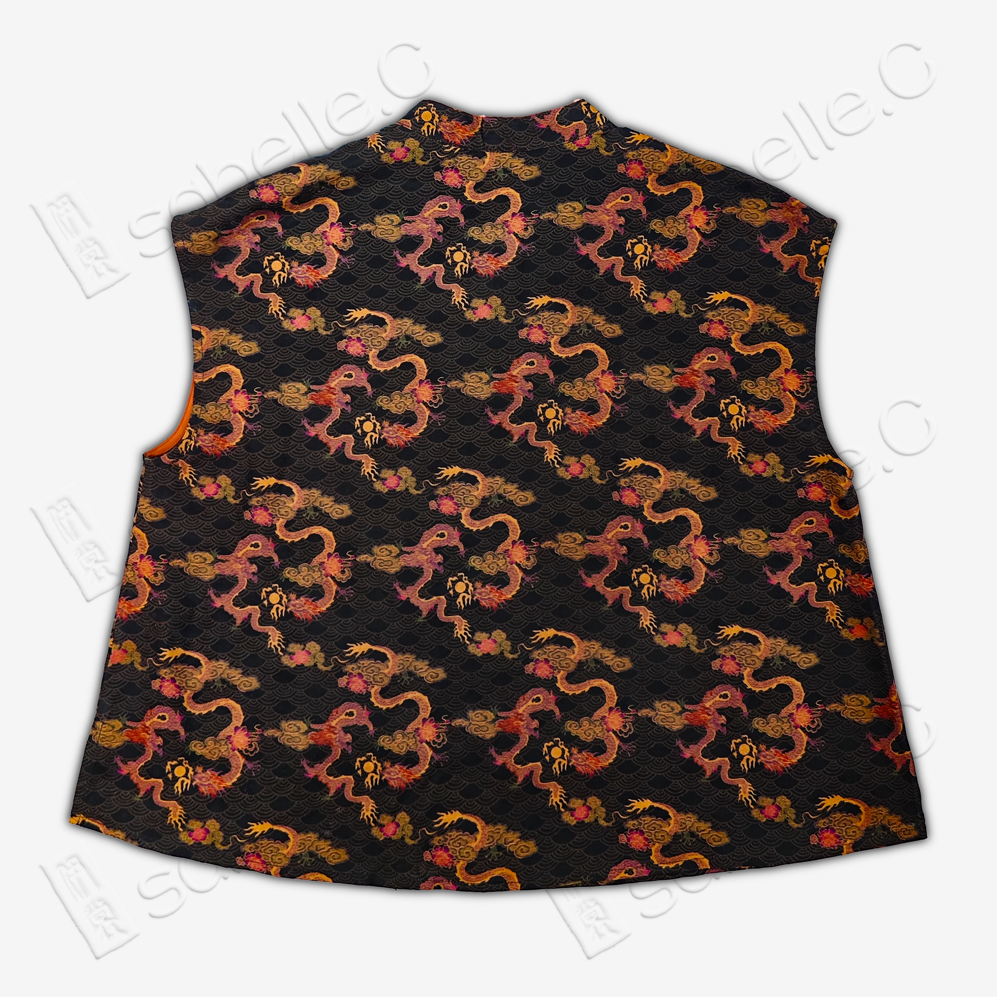 Gambiered Canton Gauze Top with Uneven Hem