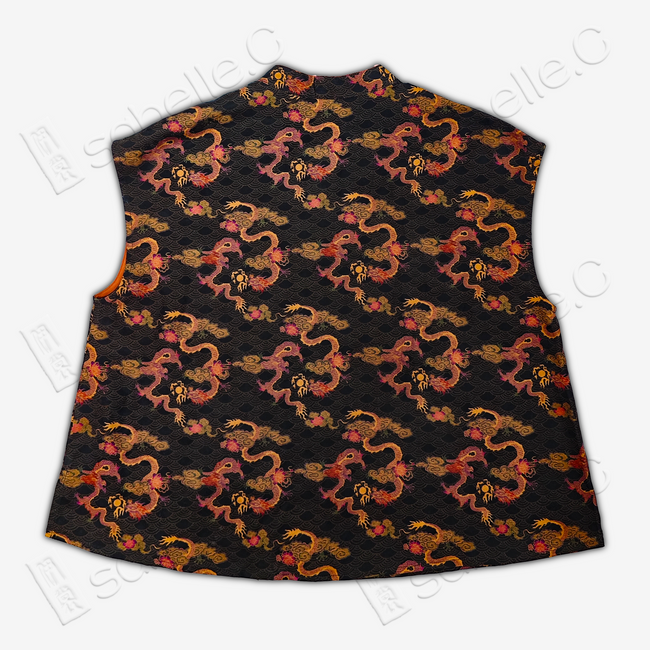 Gambiered Canton Gauze Top with Uneven Hem