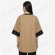 Vintage Embroidery Cashmere Long Top with Lambskin Cuffs