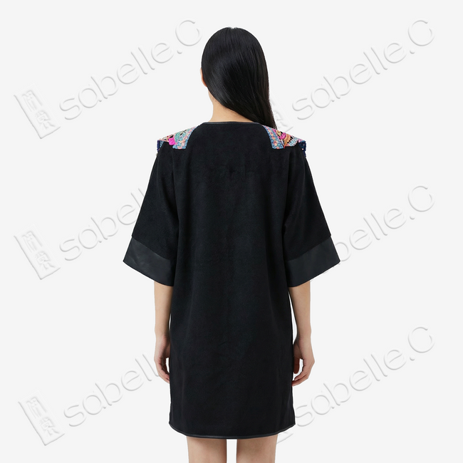 Cashmere & Sheep Leather Top with Vintage Embroidery