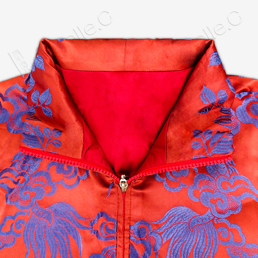 Vintage Silk Half-Zip Top