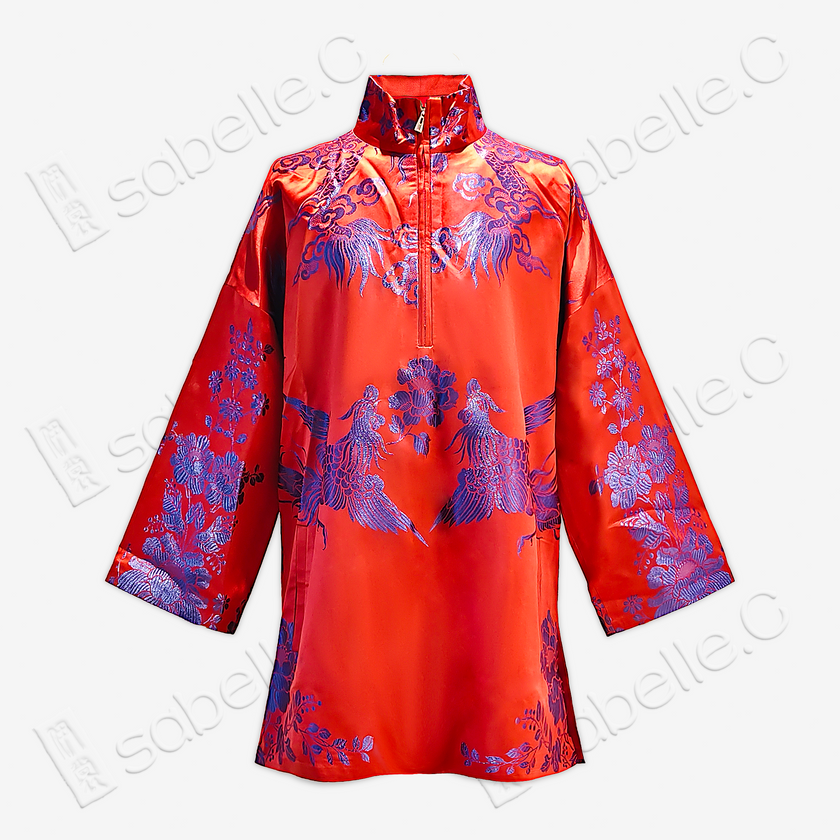 Vintage Silk Half-Zip Top