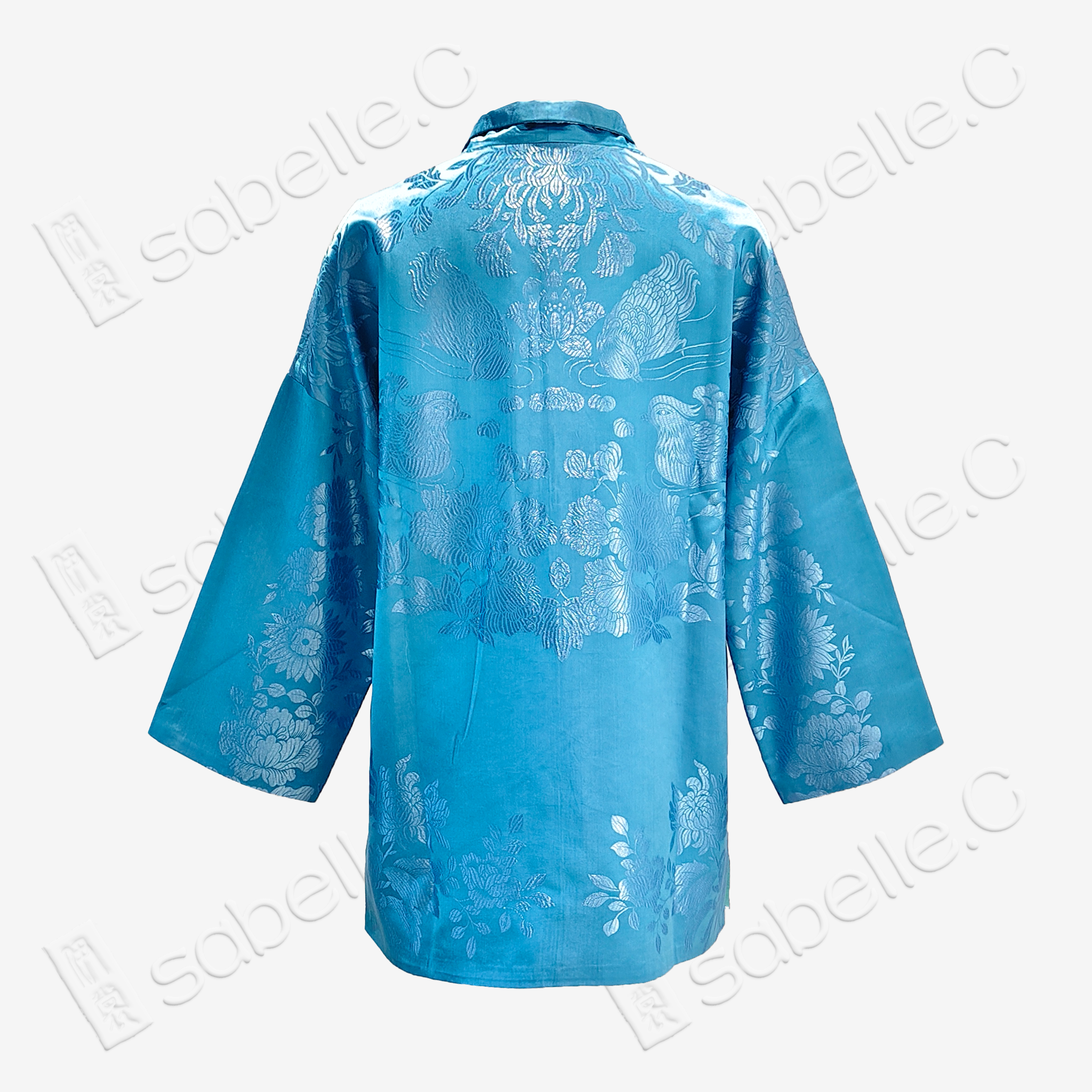 Vintage Silk Satin Zip-Up