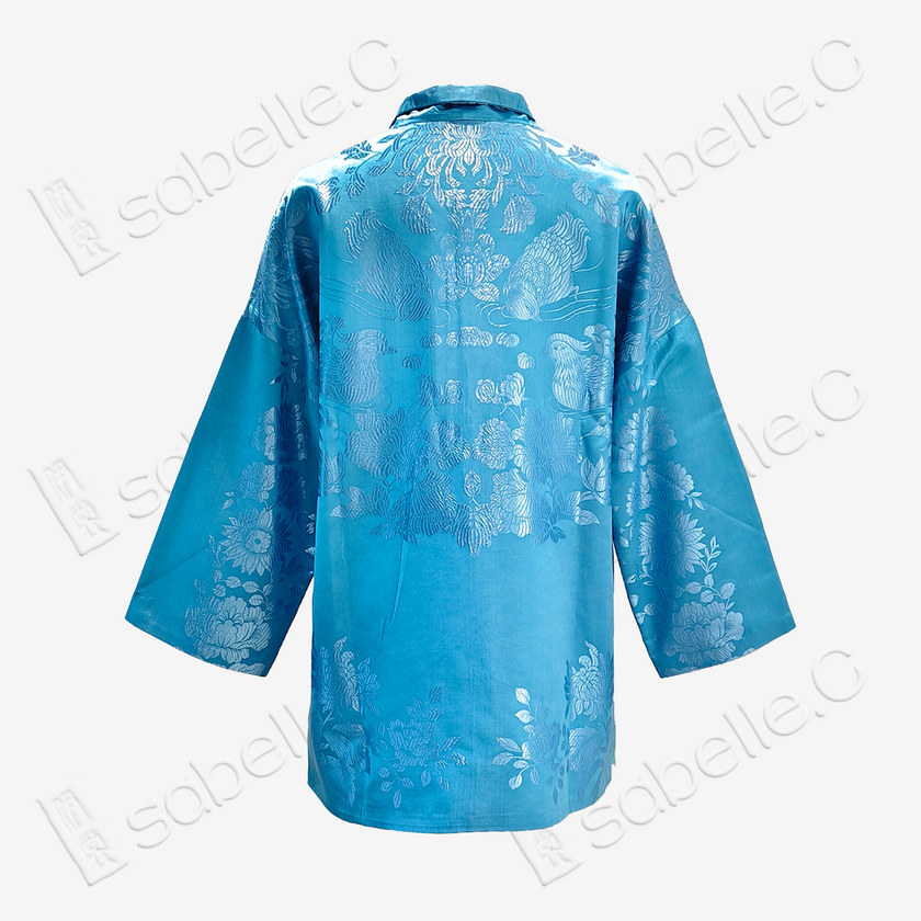 Vintage Silk Satin Zip-Up