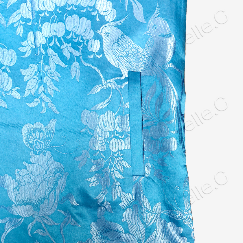 Vintage Silk Satin Zip-Up