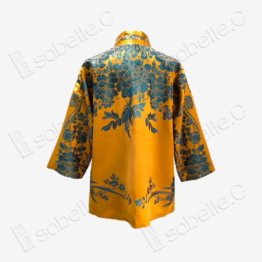 Vintage Silk Satin Zip-Up