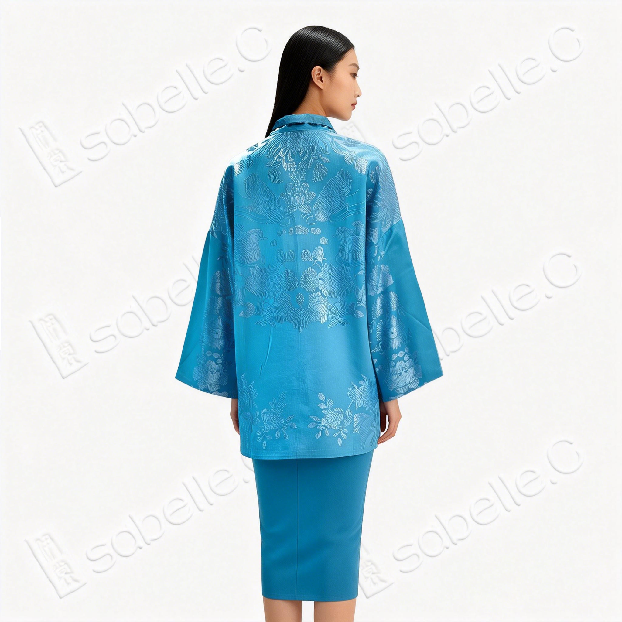 Vintage Silk Satin Zip-Up