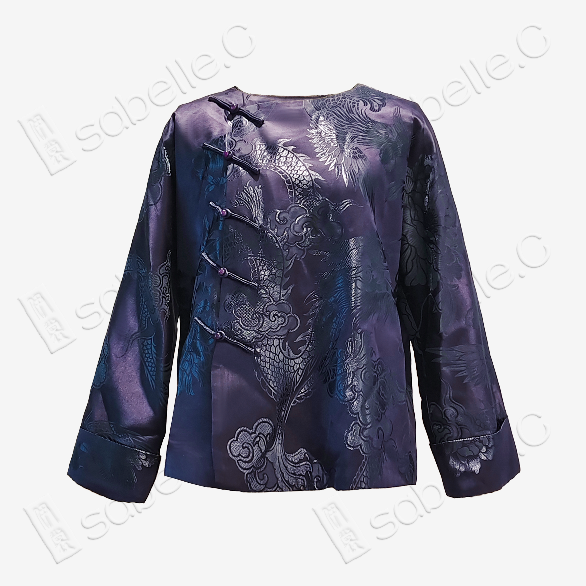 Vintage Silk Satin Long Sleeve Blouse