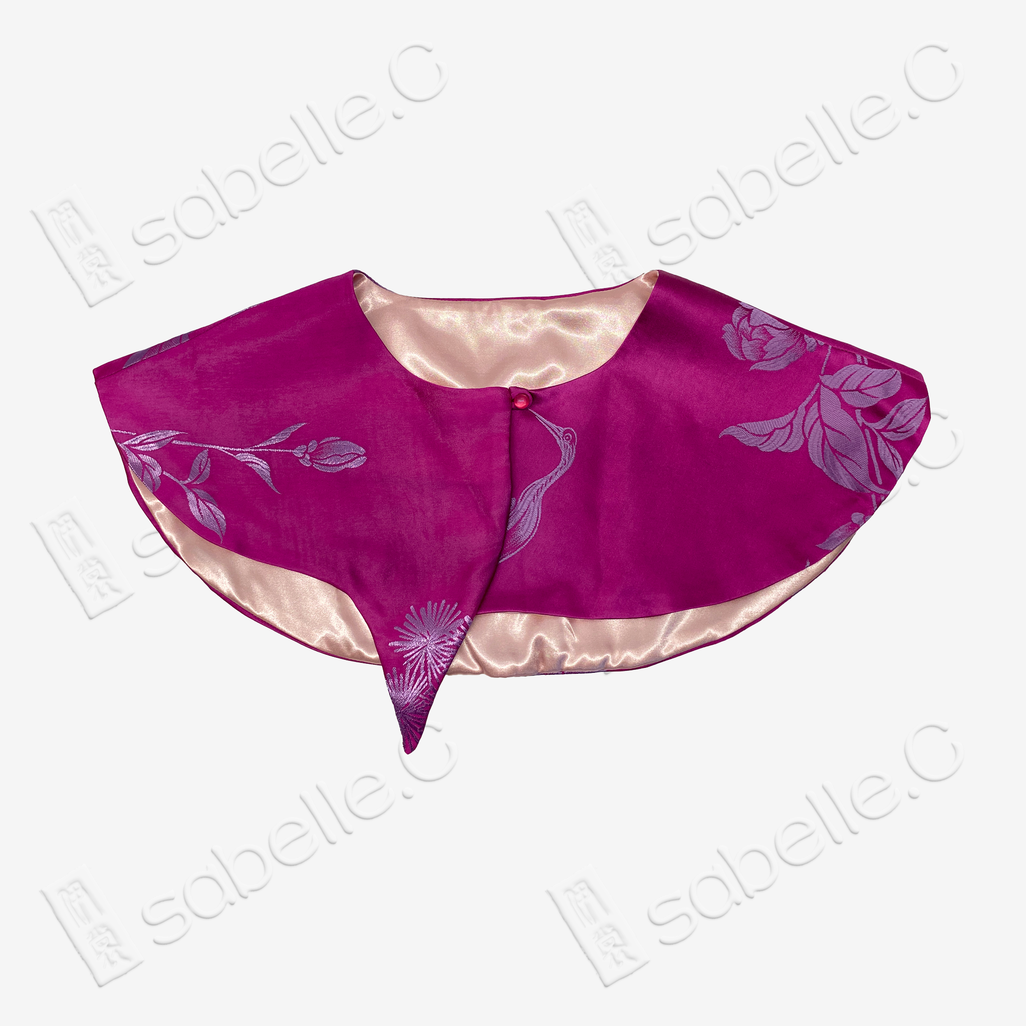 Vintage Silk Satin Cloud Collar