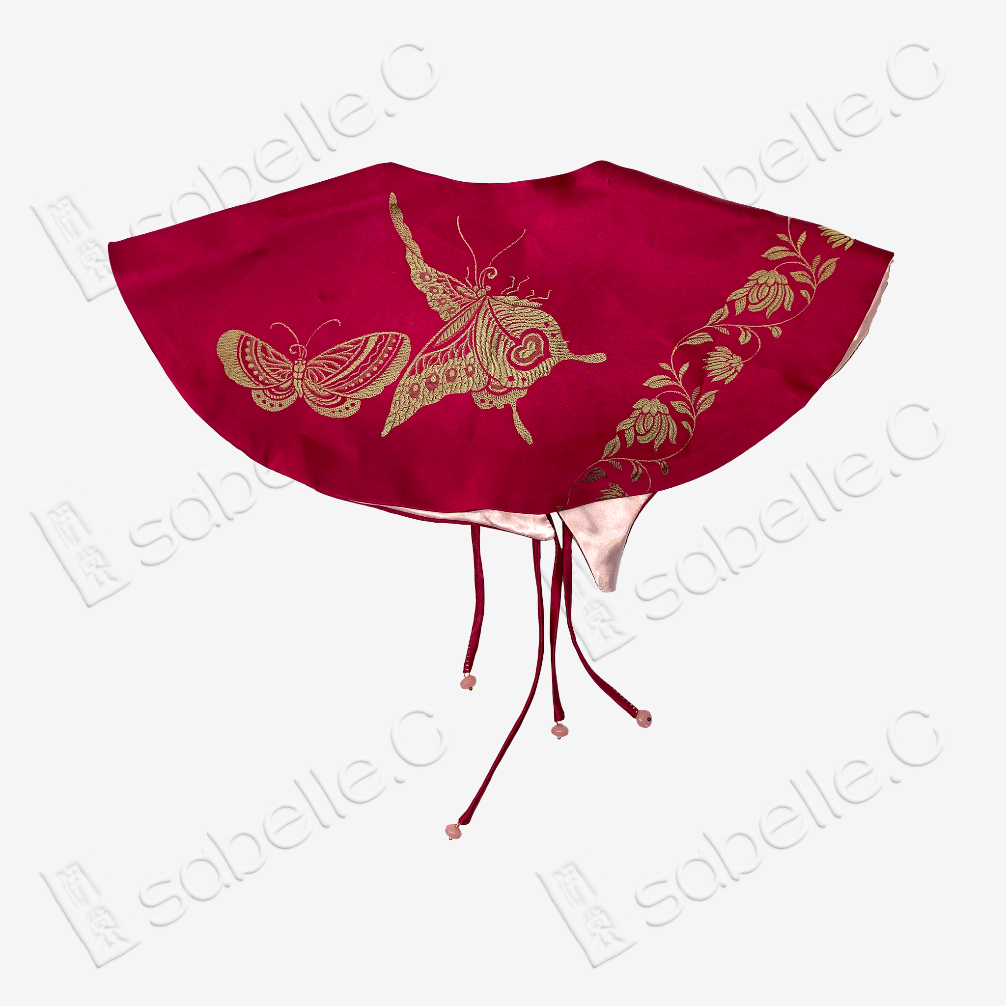 Vintage Silk Satin Cloud Collar