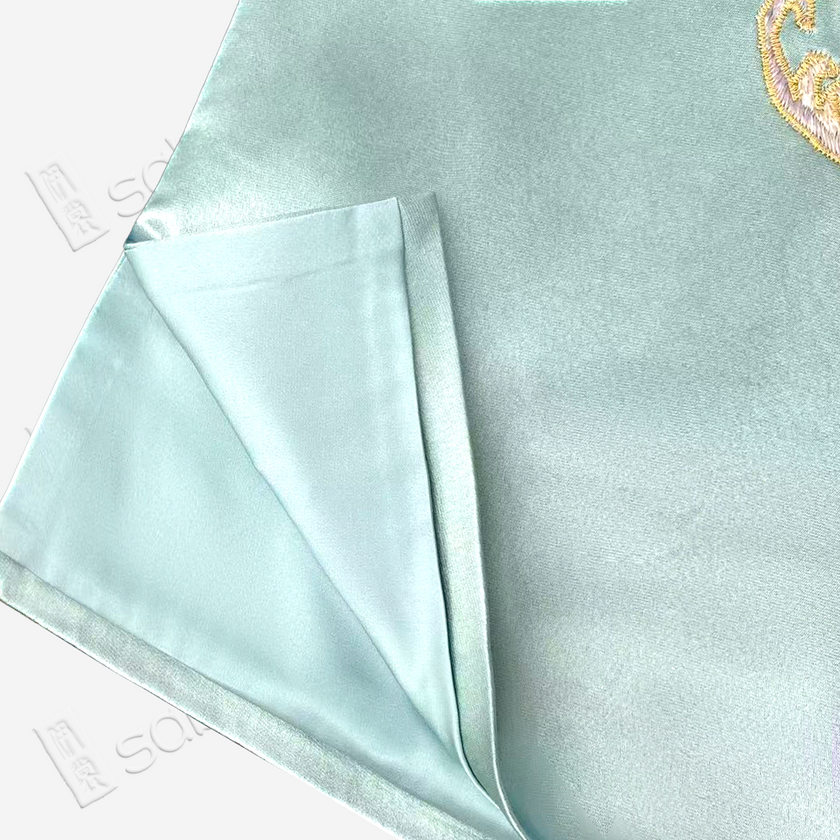 Antique Silk Handmade Embroidered Lotus Frog Button Top - 手工老繡真絲上衣