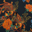 Vintage Silk Satin Phoenix Wrap Top - 古董真絲老緞鳳紋交襟衫