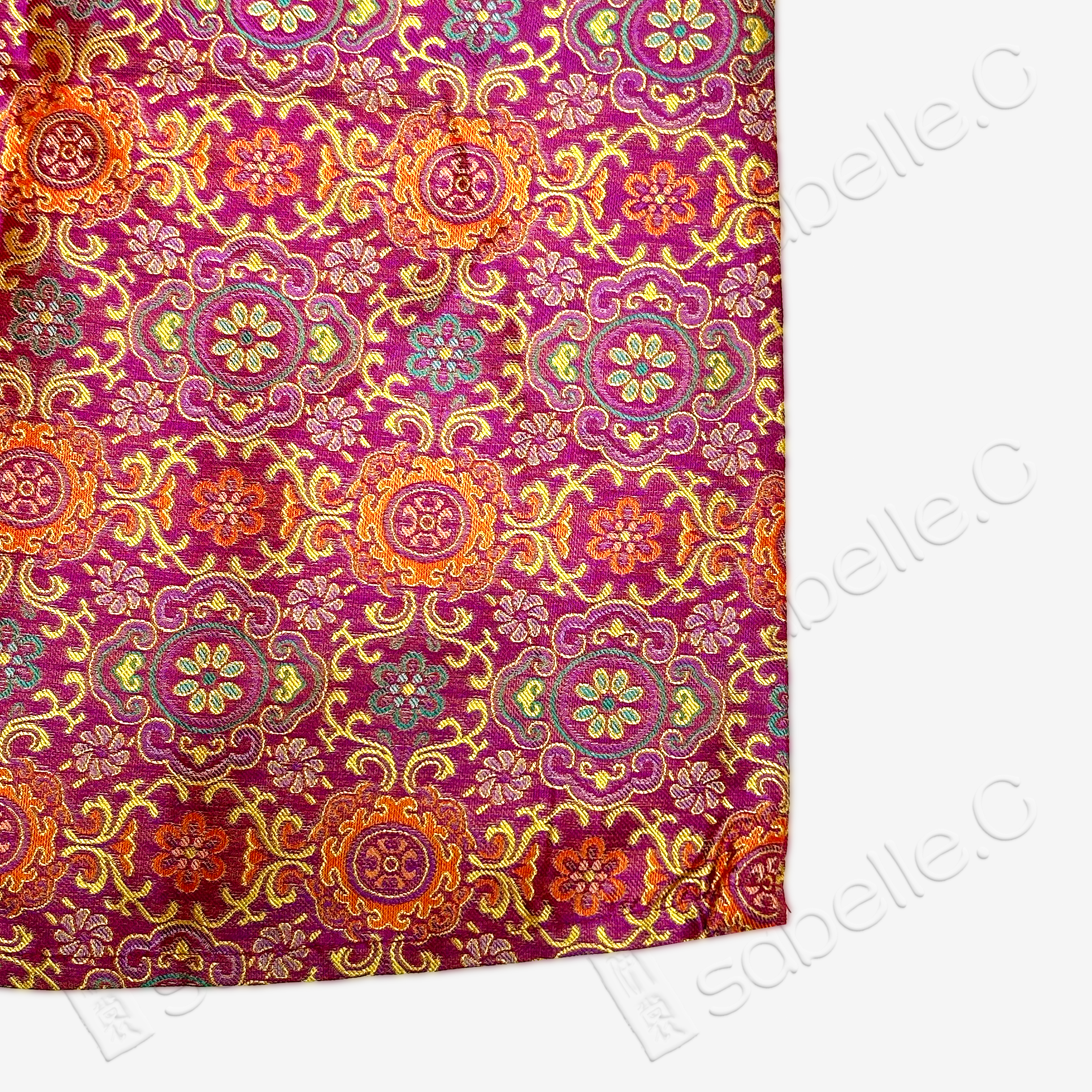Shu Brocade Short Sleeve Side Slit Tunic Top - 非遺宋錦上衣