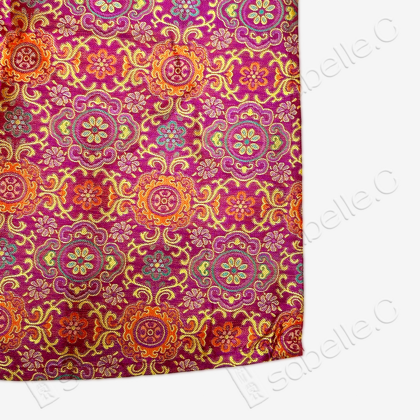 Shu Brocade Short Sleeve Side Slit Tunic Top - 非遺宋錦上衣