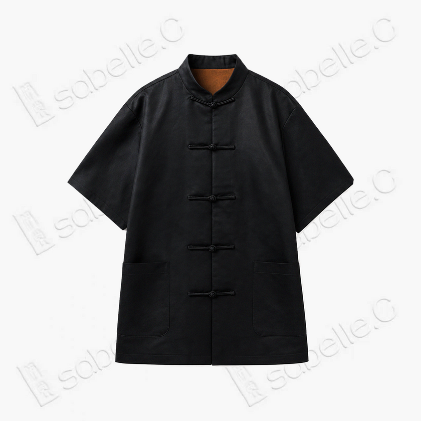 Leather Texture Gambiered Canton Silk Blouse - 皮子料香雲紗上衣