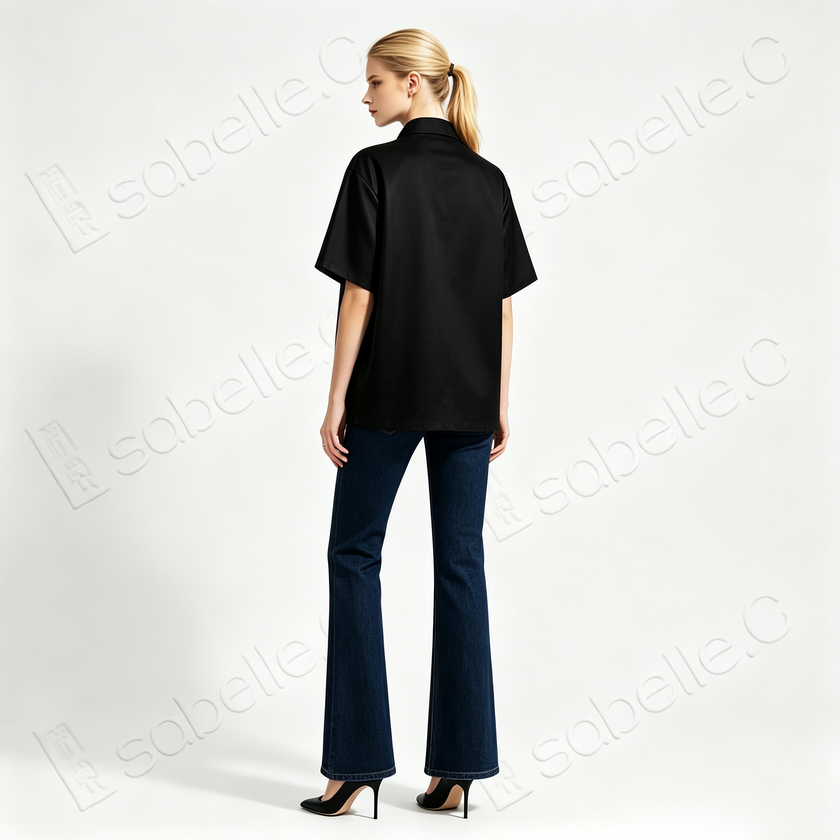 Leather Texture Gambiered Canton Silk Blouse - 皮子料香雲紗上衣