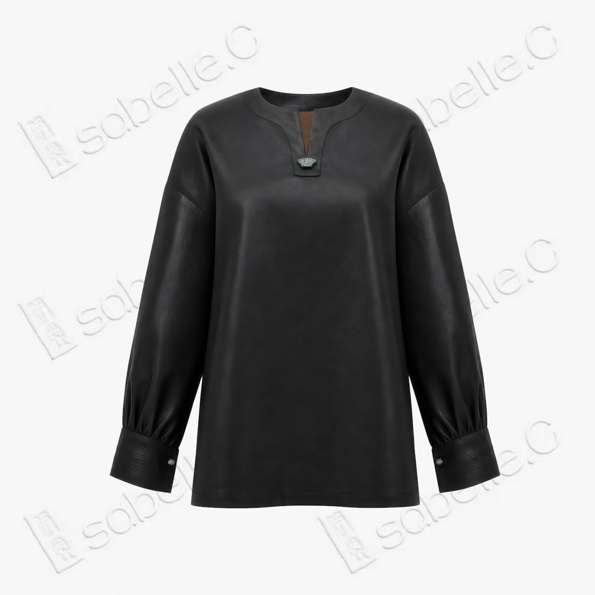 Heavy Silk Gambiered Canton Sillk Long Sleeve Blouse - 皮子料香雲紗長袖上衣