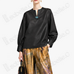 Heavy Silk Gambiered Canton Sillk Long Sleeve Blouse - 皮子料香雲紗長袖上衣