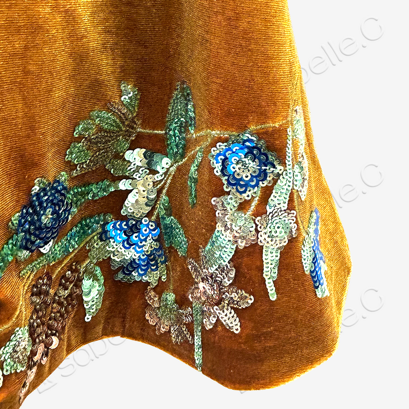 Bead-Embroidered Velvet Top