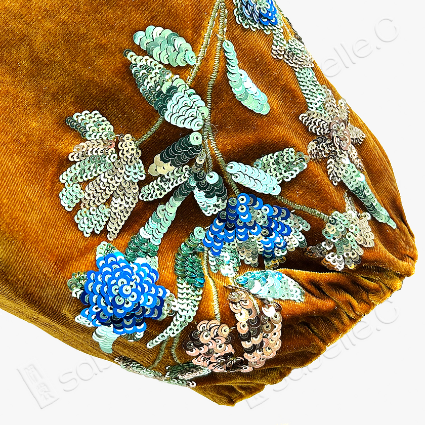 Bead-Embroidered Velvet Top