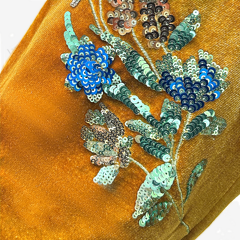 Bead-Embroidered Velvet Top