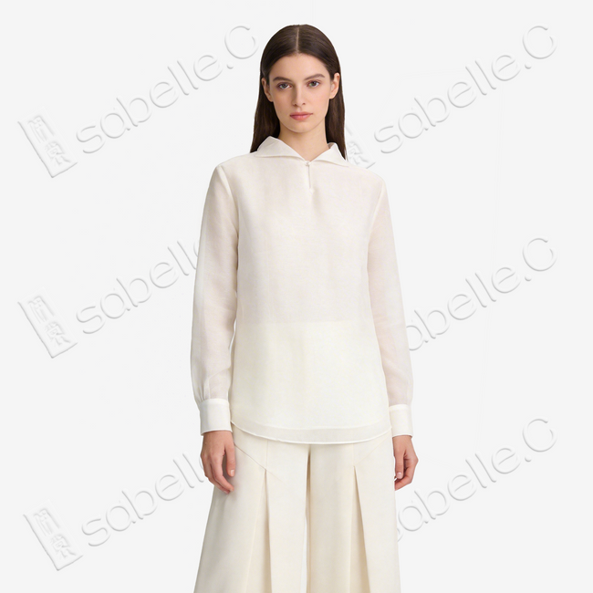 Organza Stand Collar Blouse