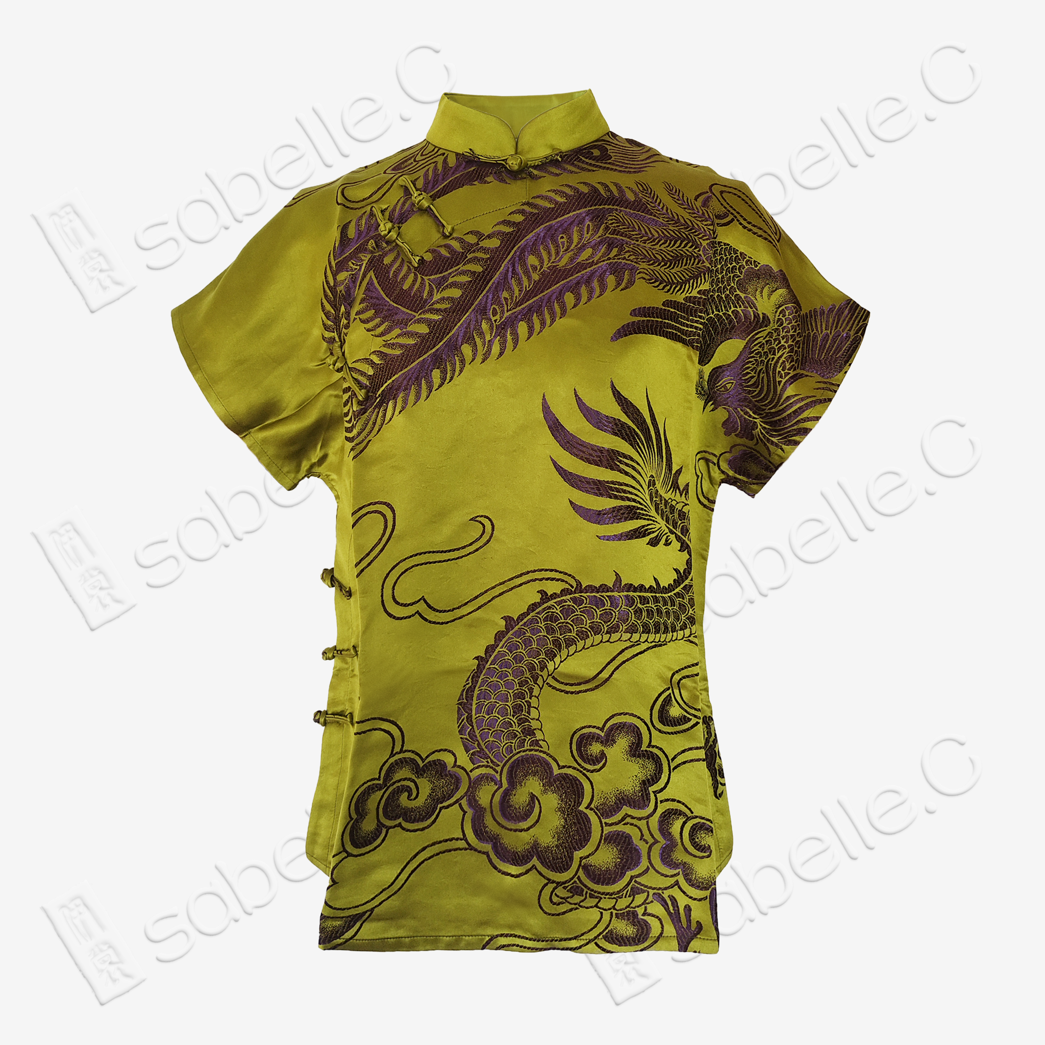 Vintage Silk Top with Dragon Pattern - 古董真絲老緞上衣