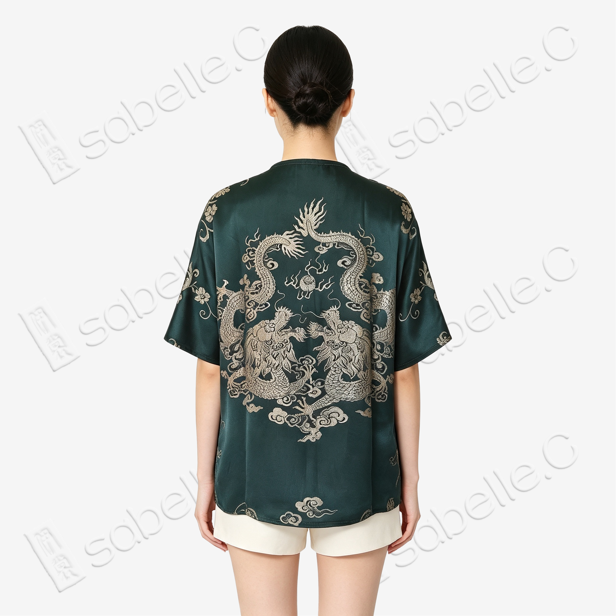 Vintage Silk Blouse - 「翠淵龍吟」古董真絲上衣