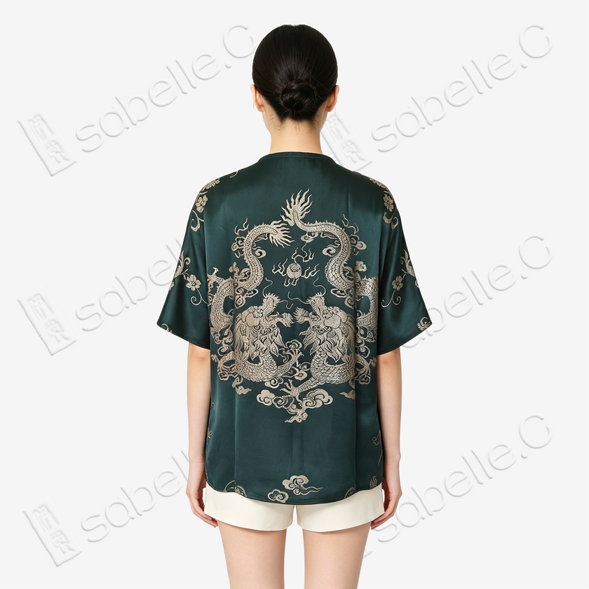 Vintage Silk Blouse - 「翠淵龍吟」古董真絲上衣