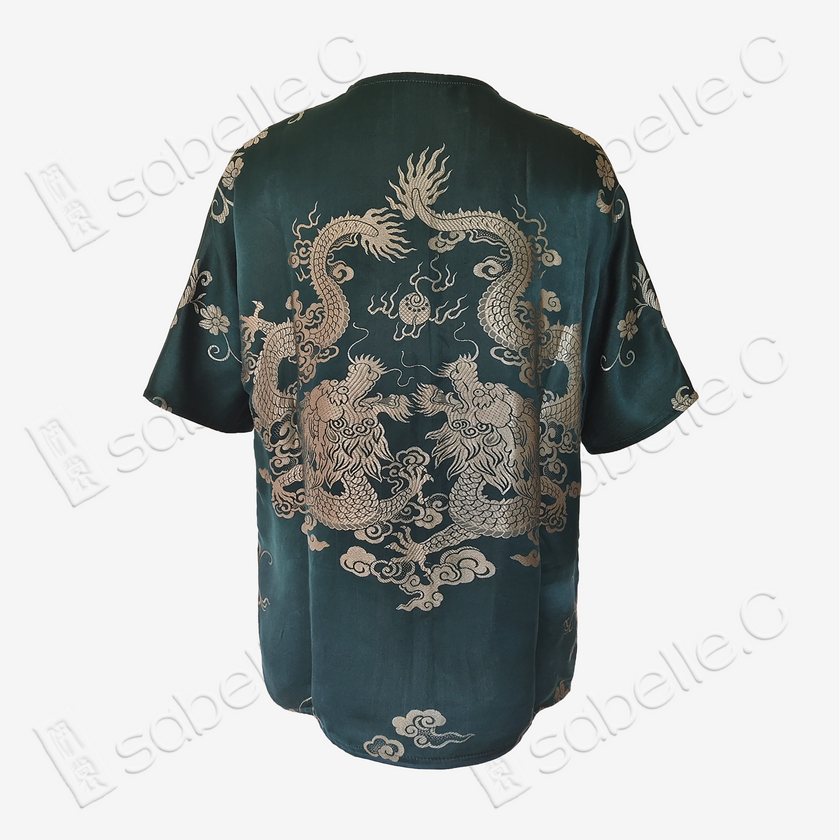 Vintage Silk Blouse - 「翠淵龍吟」古董真絲上衣