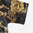 Black Vintage Silk Satin Short Sleeve Blouse - 真絲老緞短袖上衣