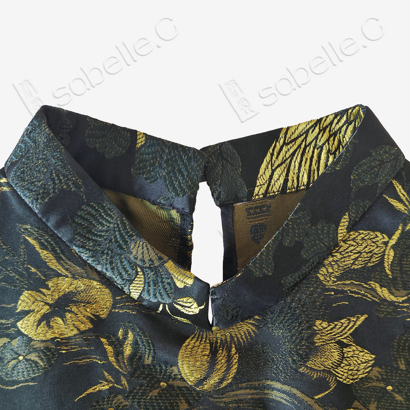 Phoenix Vintage Silk Satin Blouse - 古董真絲老緞短袖上衣