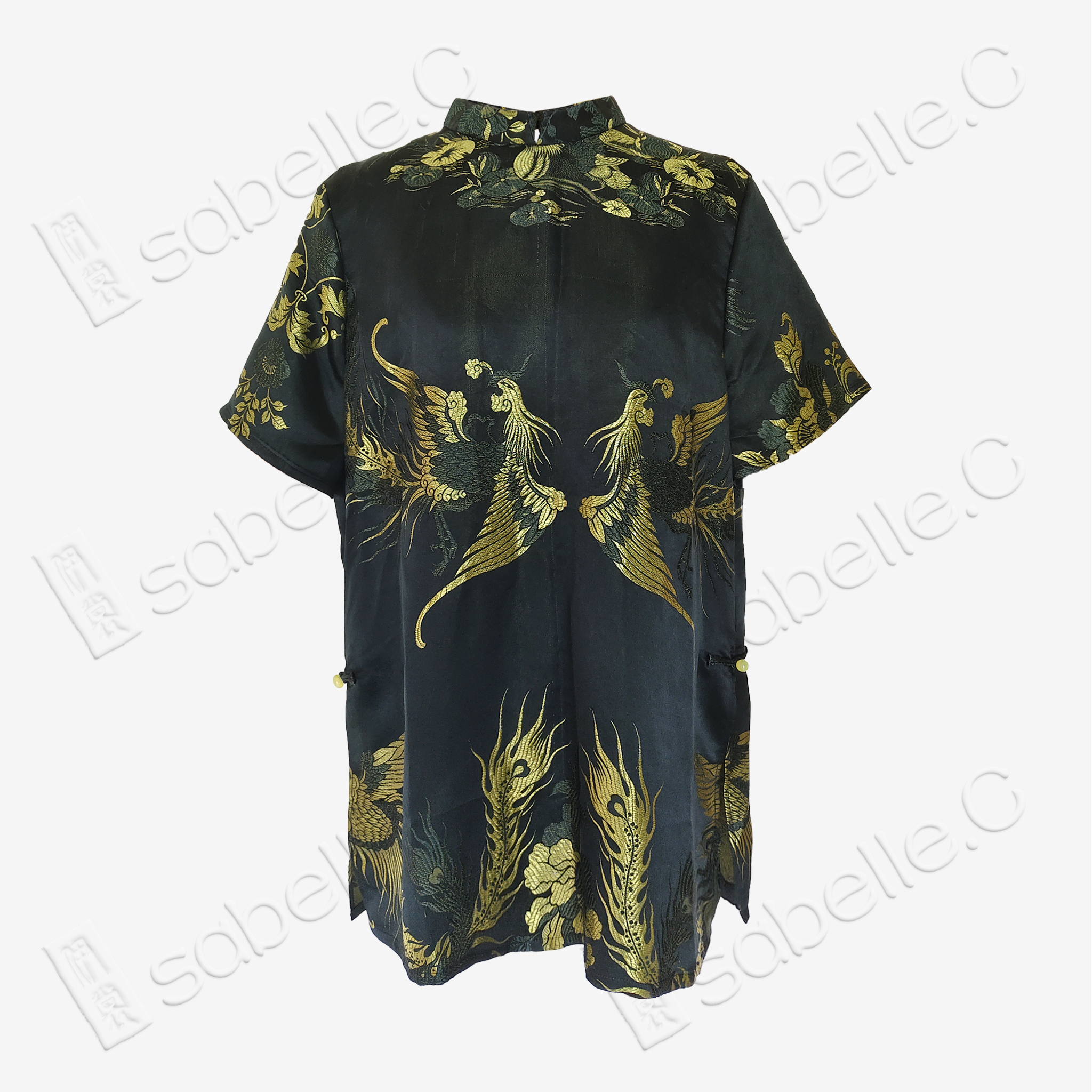 Phoenix Vintage Silk Satin Blouse - 古董真絲老緞短袖上衣