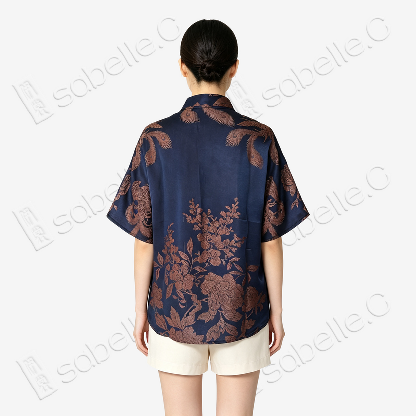 Vintage Silk Blouse - 「藍澤鳳綺」古董真絲上衣