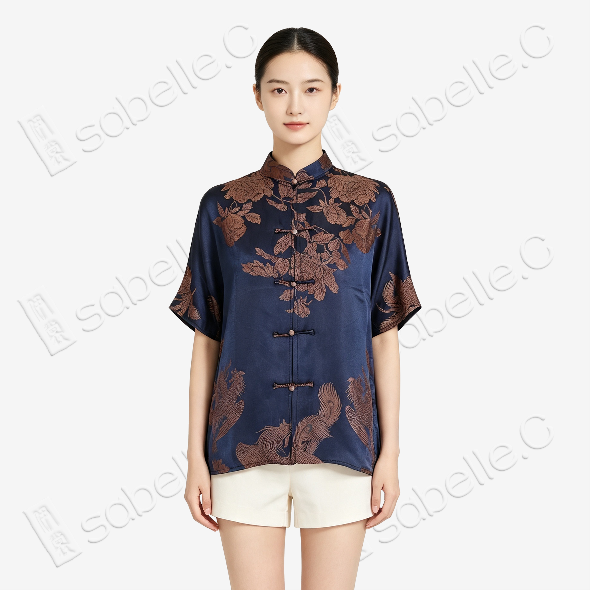 Vintage Silk Blouse - 「藍澤鳳綺」古董真絲上衣