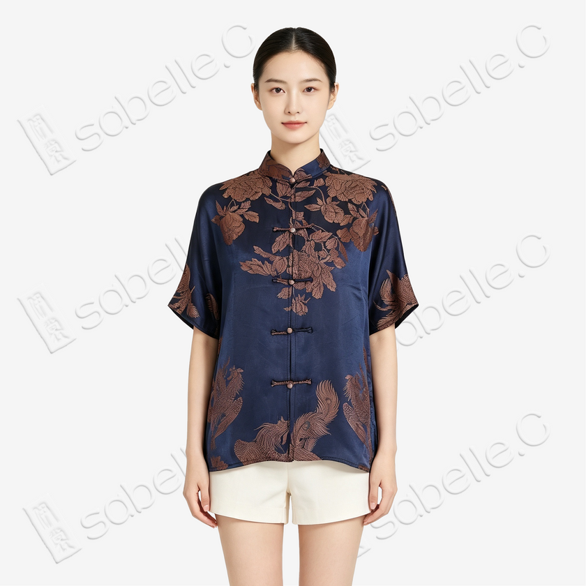 Vintage Silk Blouse - 「藍澤鳳綺」古董真絲上衣