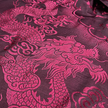 Crimson Dragon & Peony Antique Silk Hoodie - 絳紅龍紋牡丹古董真絲連帽衛衣