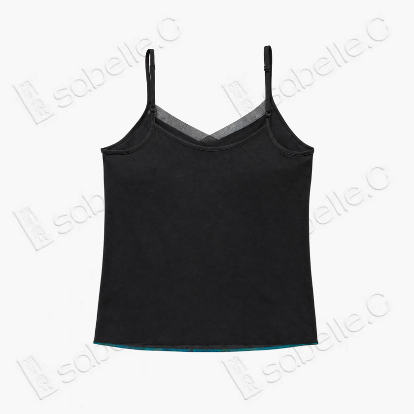Gambiered Canton Silk Back Detail Cami Top - 香雲紗美背吊帶背心
