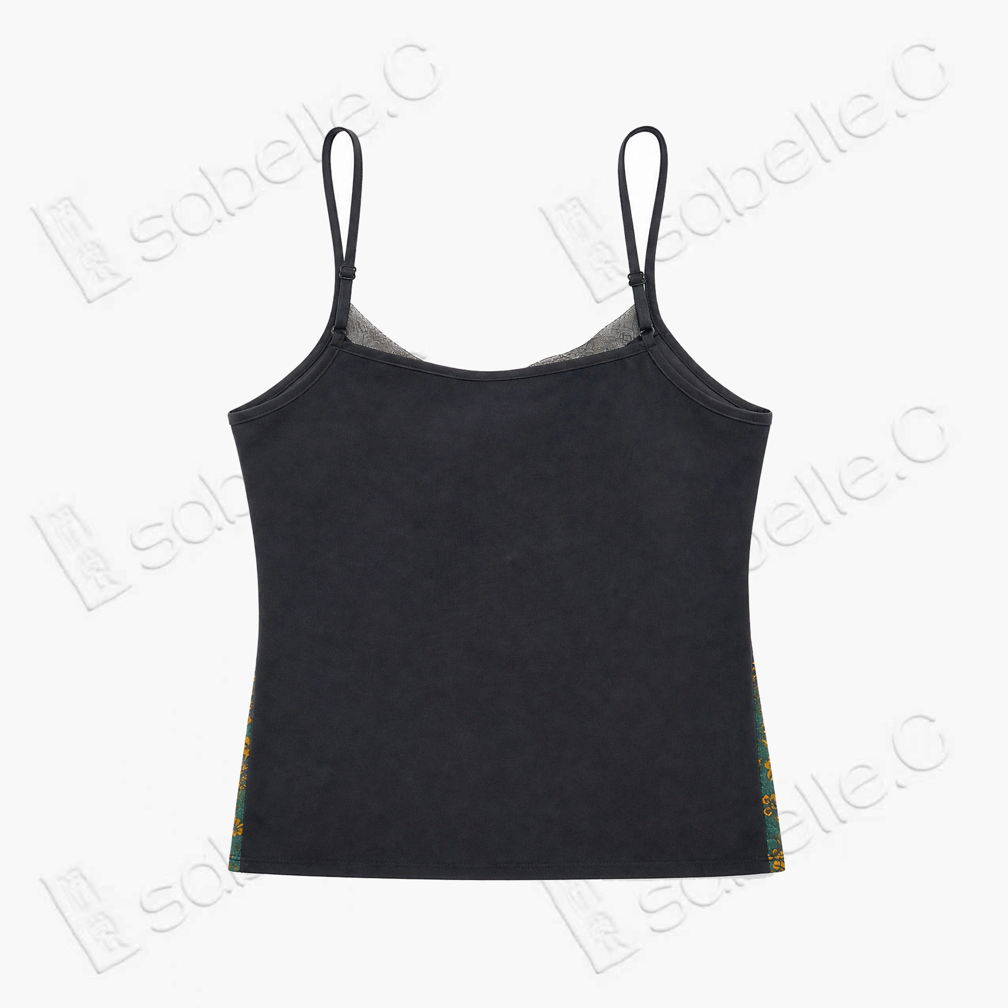 Gambiered Canton Silk Back Detail Cami Top - 香雲紗美背吊帶背心