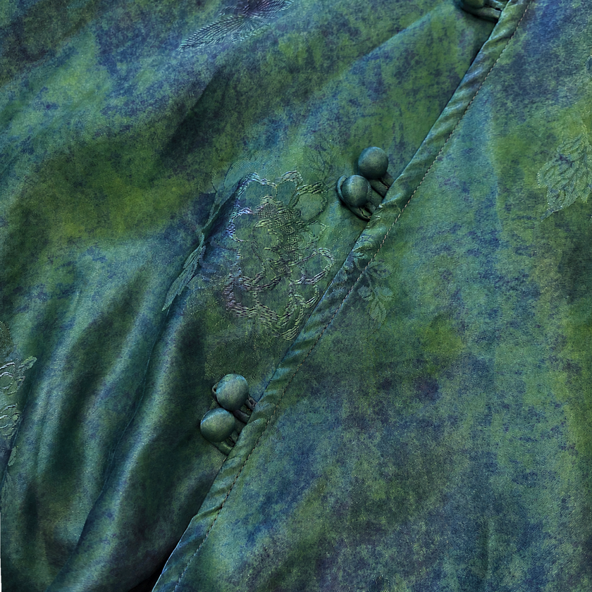 Gambiered Canton Silk Top - 「澗碧煙蘊」香雲紗上衣